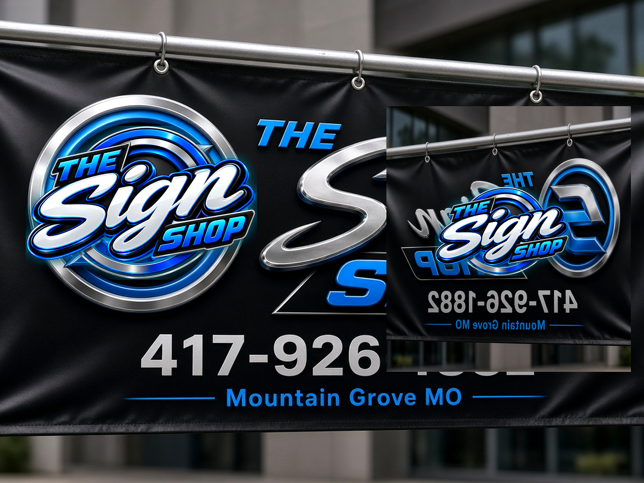 Two-sided blockout vinyl banner